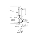 Grohe BauLoop Tezgah Üstü Lavabo Bataryası, Sifon Kumandalı - Teknik Çizim