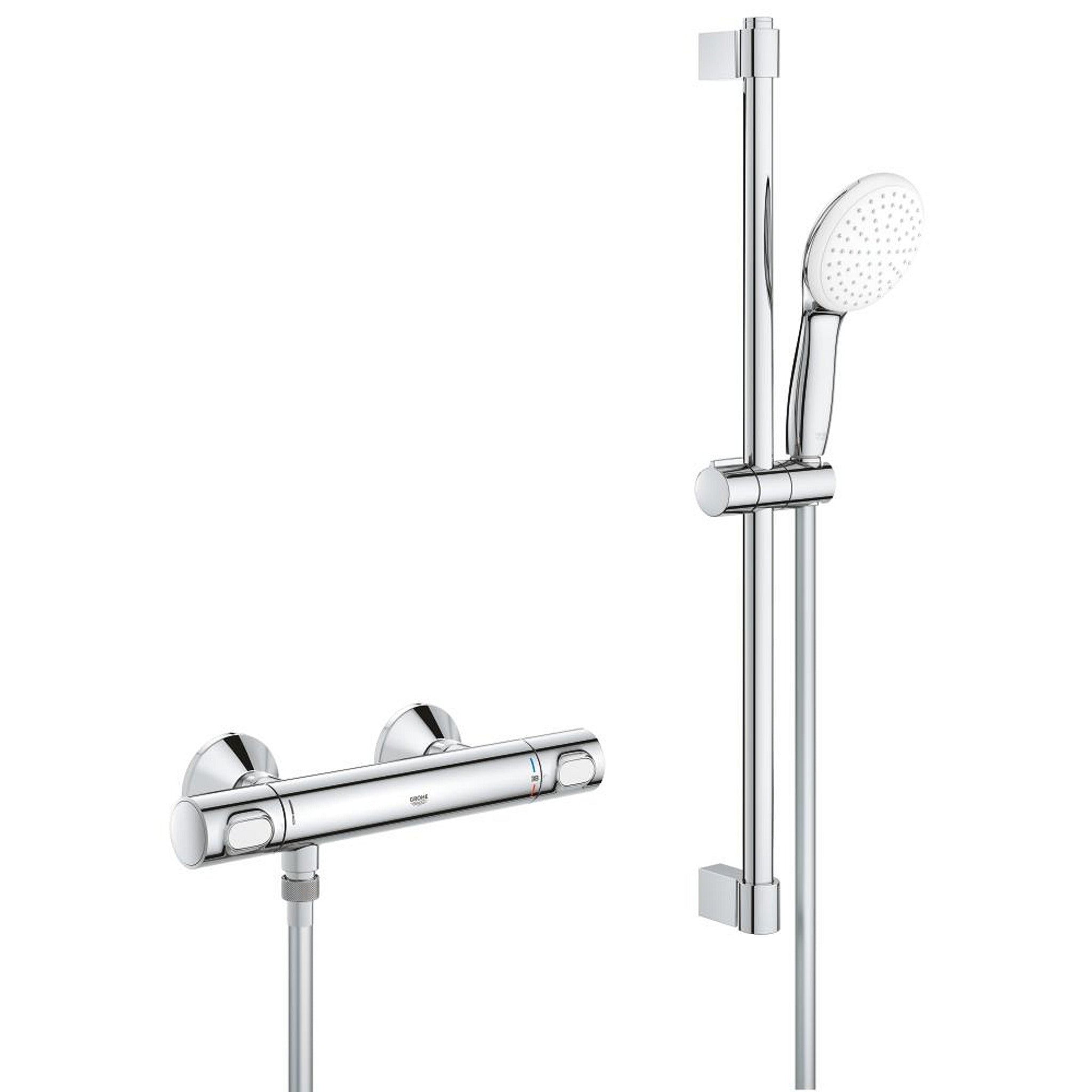 Grohe Grohtherm 500 Termostatik Duş Bataryası ve Sürgülü El Duşu Seti - Ürün Görseli