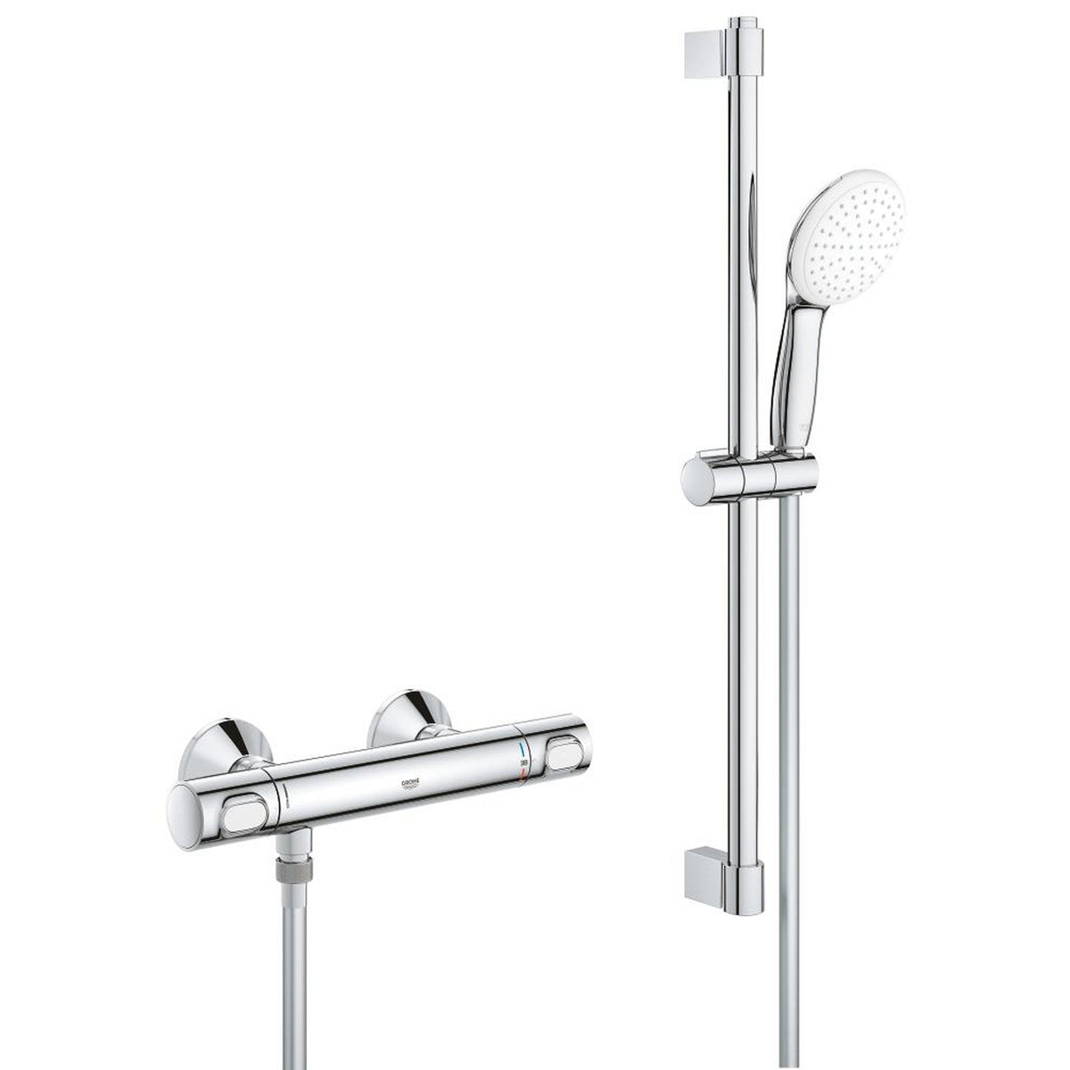 Grohe Grohtherm 500 Termostatik Duş Bataryası ve Sürgülü El Duşu Seti - Ürün Görseli