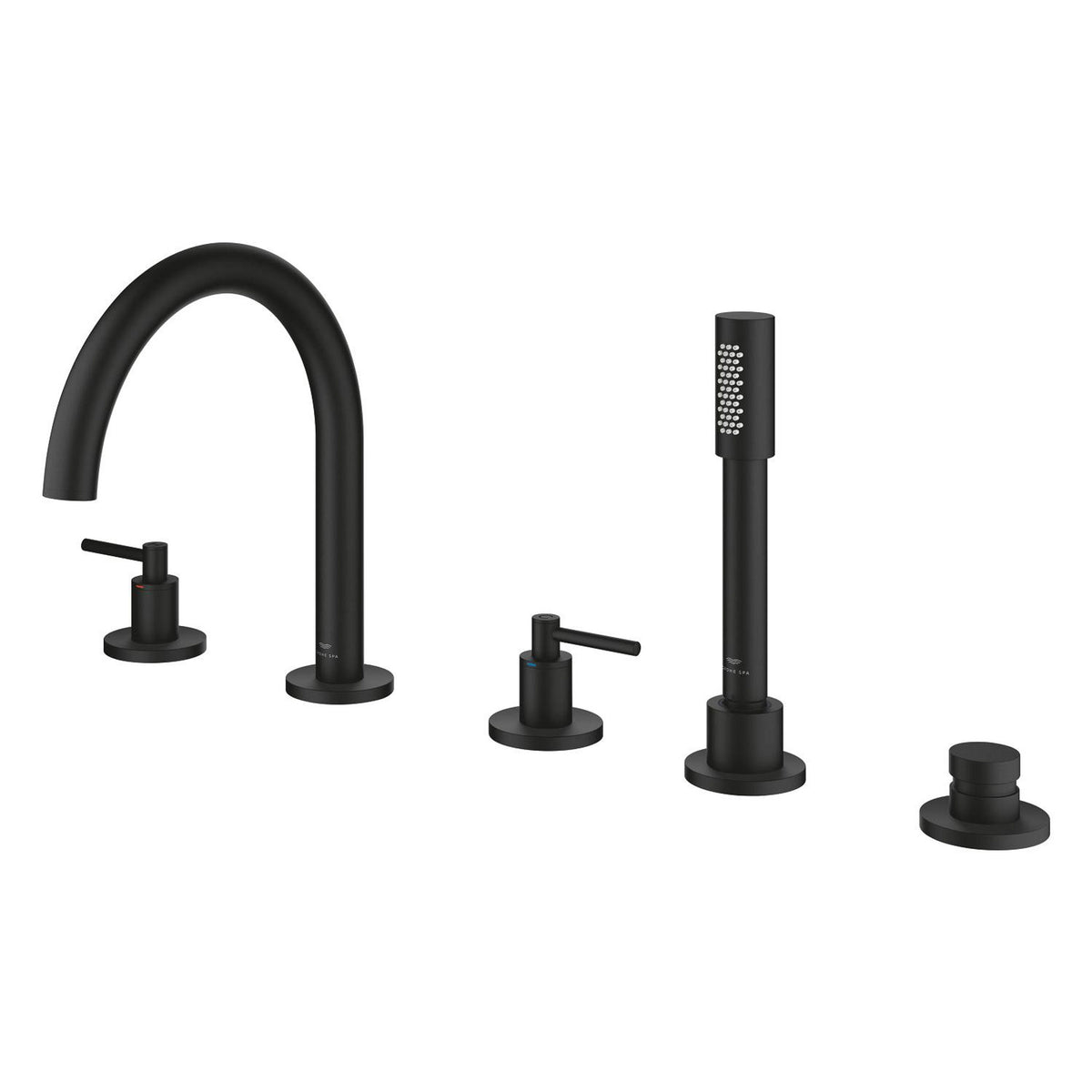 Grohe Atrio 5 Delikli Ankastre Küvet Bataryası (Sıva Üstü Grubu), Hayalet Siyah - Ürün Görseli