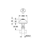 Grohe Ankastre Stop Valf (Sıva Üstü Grubu) - Teknik Çizim