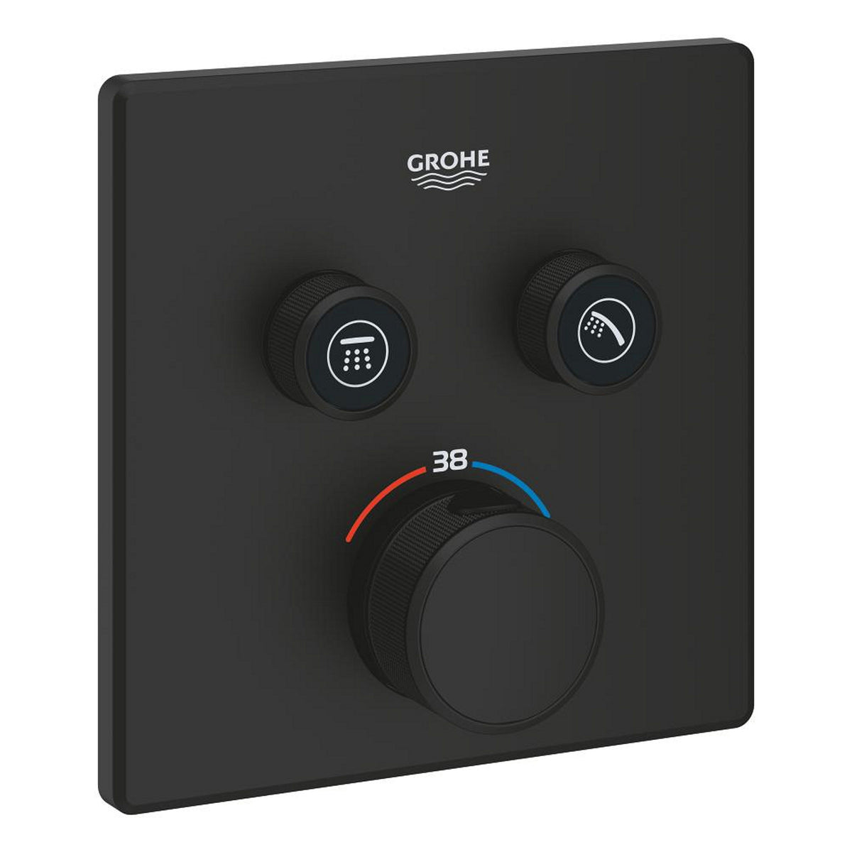 Grohe Grohtherm SmartControl Akış Kontrollü Ankastre Termostatik Banyo Bataryası (2 Yollu, Sıva Üstü Grubu), Hayalet Siyah - Ürün Görseli