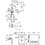 Grohe Blue Professional Eviye Bataryası Seti - Teknik Çizim
