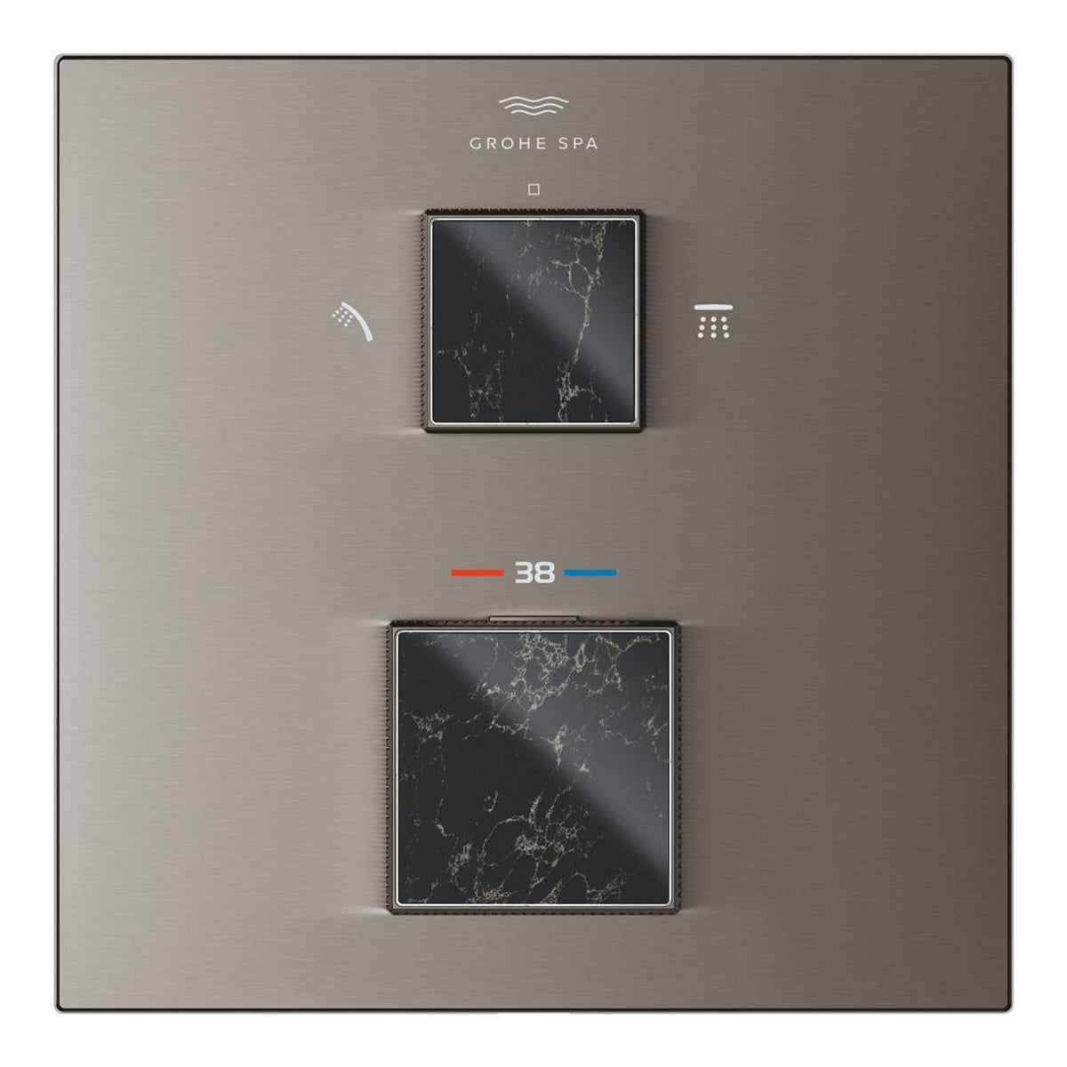 Grohe Allure Brilliant Private Collection Ankastre Termostatik Banyo Bataryası (2 Yollu, Sıva Üstü Grubu), Fırçalı Sert Grafit - Ürün Görseli