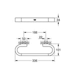 Grohe Selection Tutamak/Havluluk, Paslanmaz Çelik - Teknik Çizim