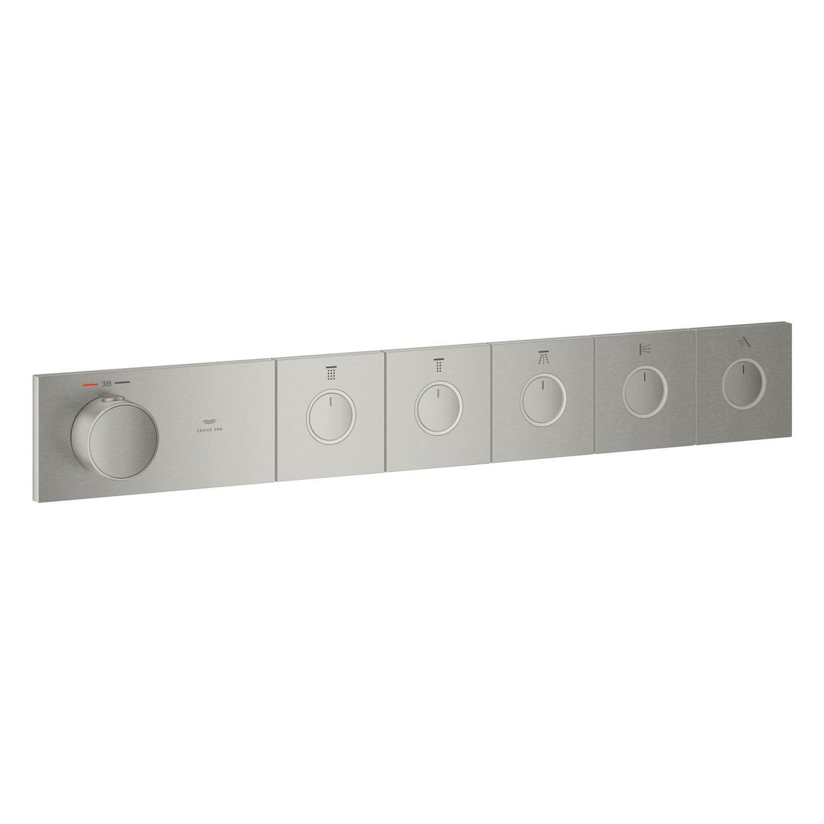 Grohe Grohtherm Aqua Tiles SmartControl Termostatik Ankastre Banyo Bataryası, 5 Çıkışlı, Paslanmaz Çelik (Sıva Üstü Grubu) - Ürün Görseli