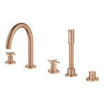 Grohe Atrio 5 Delikli Ankastre Küvet Bataryası (Sıva Üstü Grubu), Fırçalı Bakır - Ürün Görseli