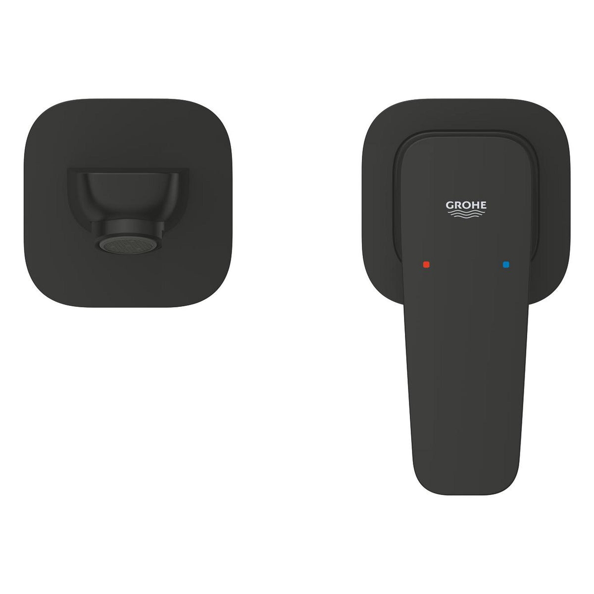 Grohe Cubeo 2 Delikli Duvardan Ankastre Lavabo Bataryası, L-Boy, Mat Siyah (Sıva Üstü Grubu) - Ürün Görseli