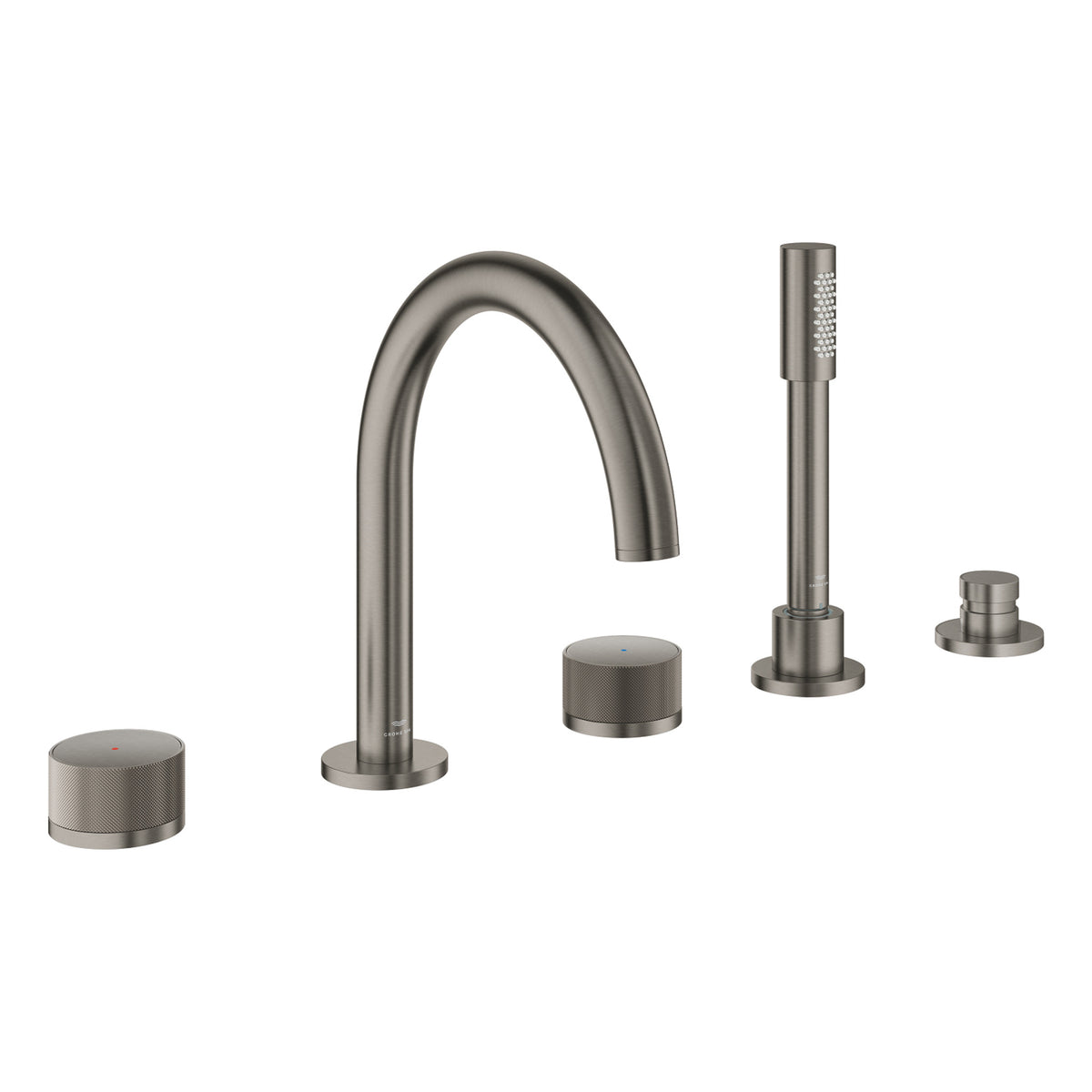 Grohe Atrio Private Collection 5 Delikli Ankastre Küvet Bataryası (Sıva Üstü Grubu), Fırçalı Sert Grafit - Ürün Görseli