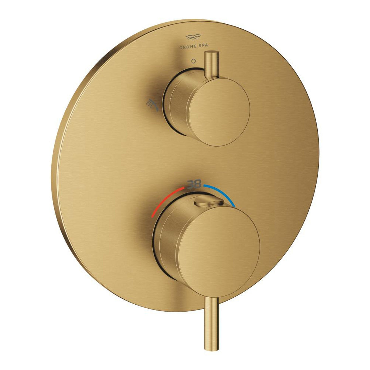Grohe Atrio Termostatik Banyo/Duş Bataryası (Sıva Üstü Grubu), 2 Yollu, Fırçalı Altın - Ürün Görseli