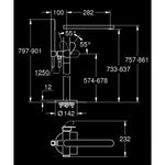 Grohe Plus Yerden Küvet Bataryası - Teknik Çizim