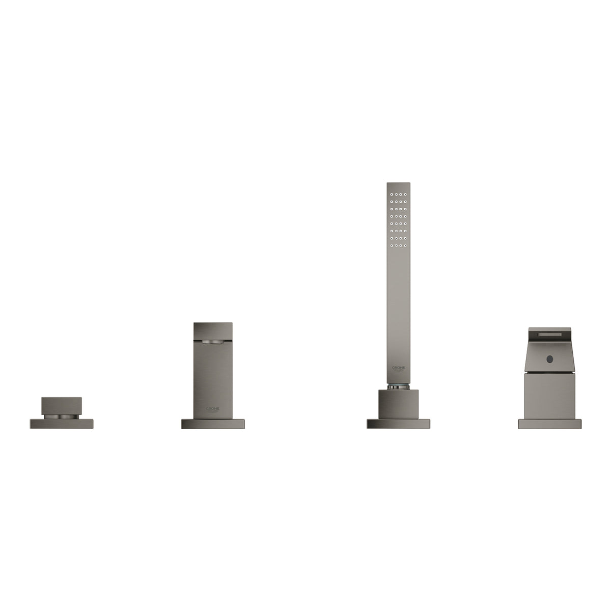 Grohe Eurocube Dört Delikli Ankastre Küvet Bataryası (Sıva Üstü Grubu), Fırçalı Sert Grafit - Ürün Görseli