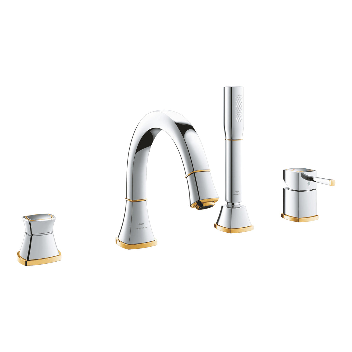 Grohe Grandera 4 Delikli Küvet Bataryası, Krom-Altın - Ürün Görseli