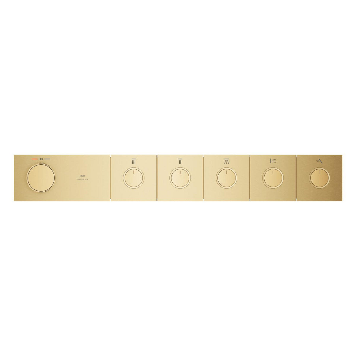 Grohe Grohtherm Aqua Tiles SmartControl Termostatik Ankastre Banyo Bataryası, 5 Çıkışlı, Fırçalı Altın (Sıva Üstü Grubu) - Ürün Görseli
