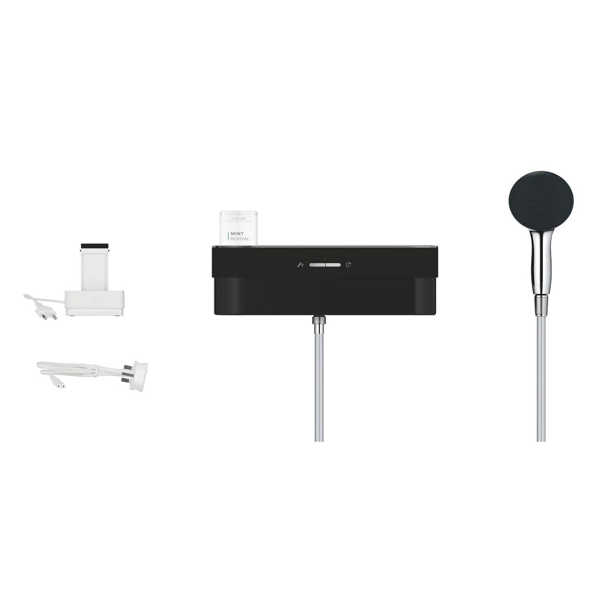Grohe Purefoam Elektronik Banyo Bataryası ve El Duşu Takımı Başlangıç Seti, Krom-Siyah (Su ve Sabun Püskürtmeli El Duşu) - Ürün Görseli
