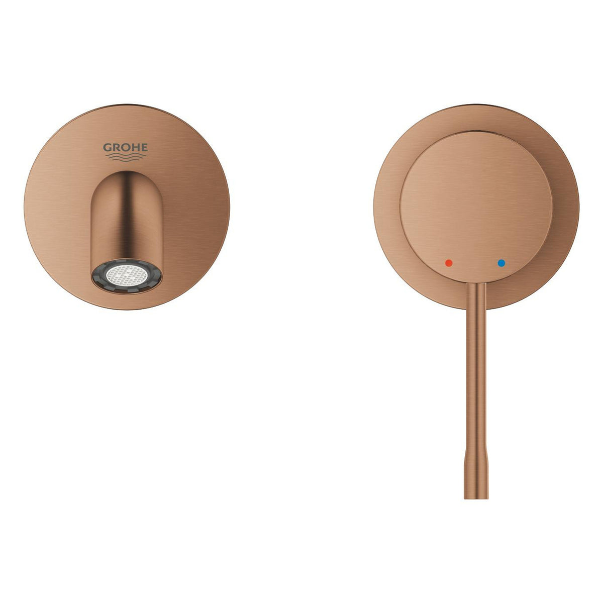 Grohe Essence New Duvardan Ankastre Lavabo Bataryası (Sıva Üstü Grubu), İşlenmiş Fırçalı Bakır - Ürün Görseli