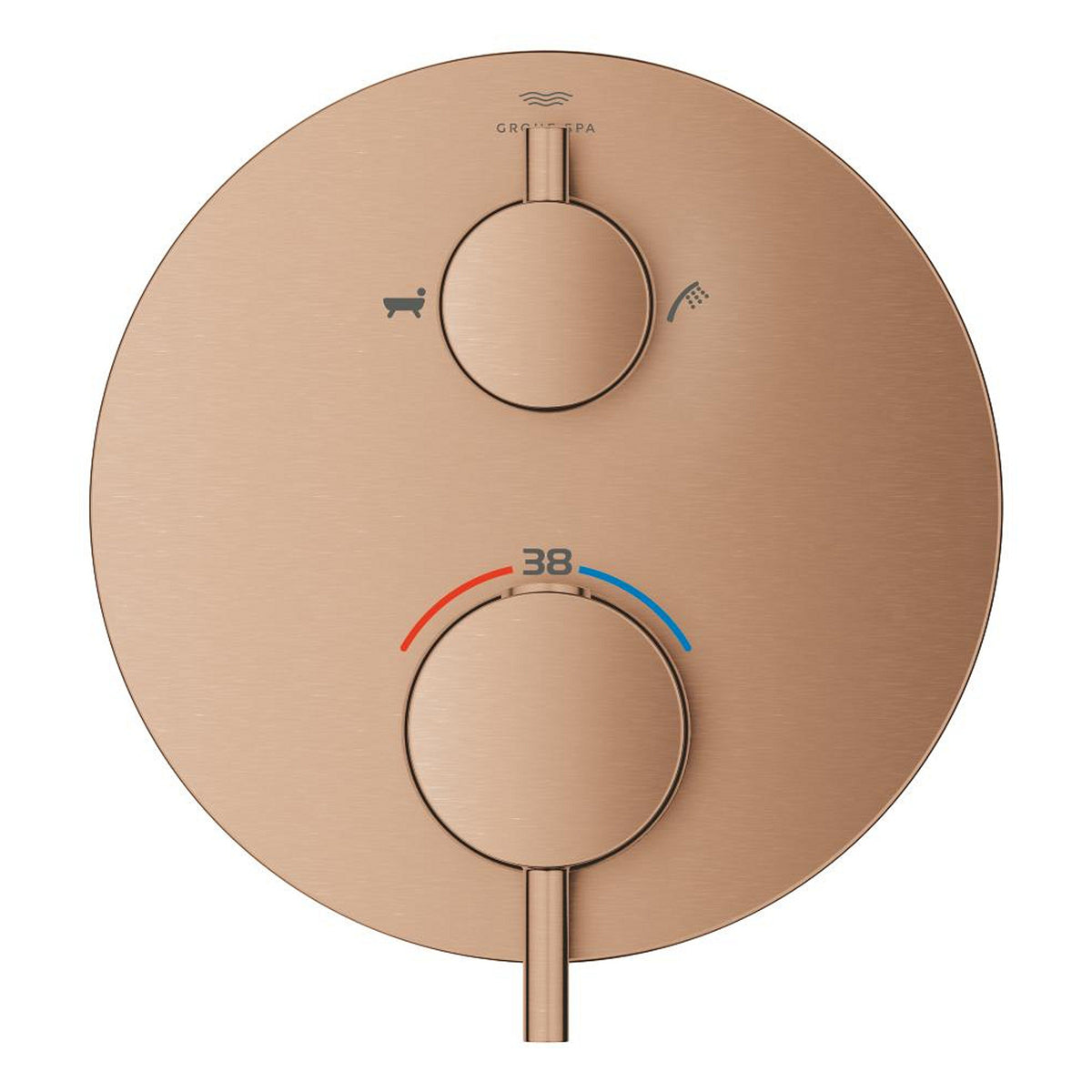 Grohe Atrio Termostatik Banyo/Duş Bataryası (Sıva Üstü Grubu), 2 Yollu, Fırçalı Bakır - Ürün Görseli