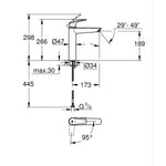 Grohe Eurosmart Tezgah Üstü Lavabo Bataryası - Teknik Çizim
