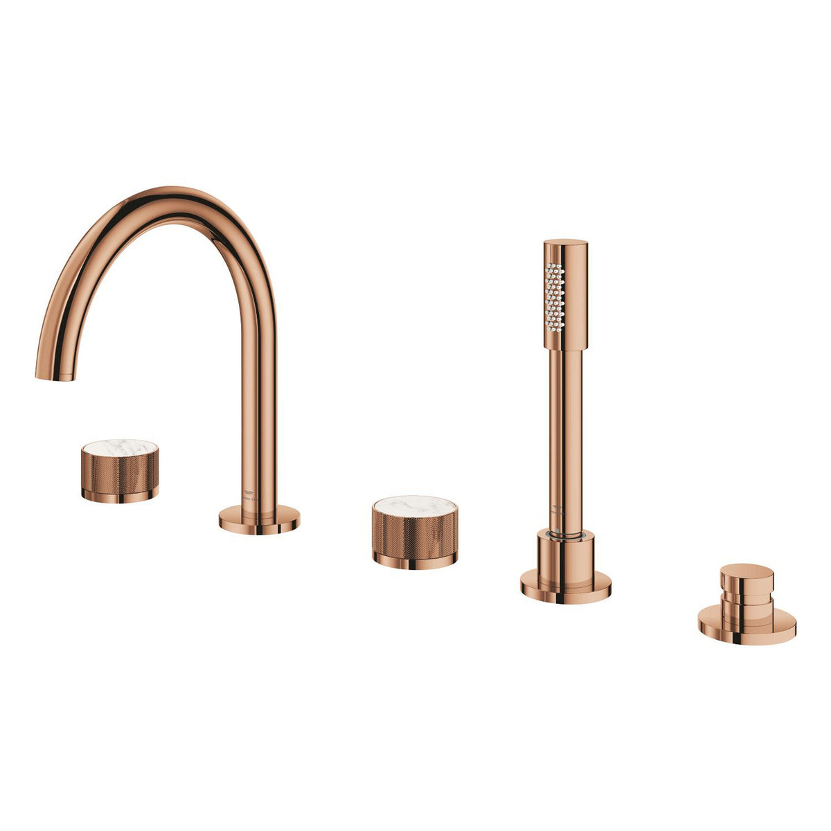 Grohe Atrio Private Collection 5 Delikli Ankastre Küvet Bataryası (Sıva Üstü Grubu), Bakır - Ürün Görseli