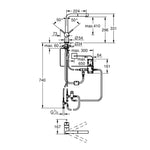 Grohe Minta Touch Elektronik Spiralli Eviye Bataryası, Paslanmaz Çelik - Teknik Çizim