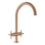 Grohe Atrio Kuğu Borulu Eviye Bataryası, Fırçalı Bakır - Ürün Görseli