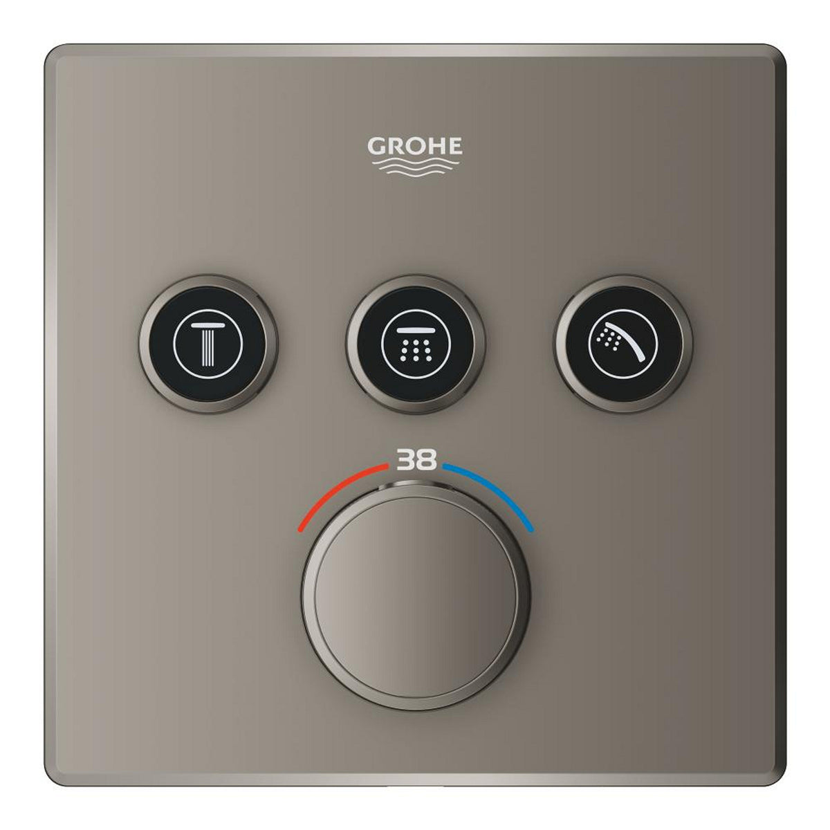 Grohe Grohtherm SmartControl Akış Kontrollü Ankastre Termostatik Banyo Bataryası (3 Yollu, Sıva Üstü Grubu), Saten Grafit - Ürün Görseli