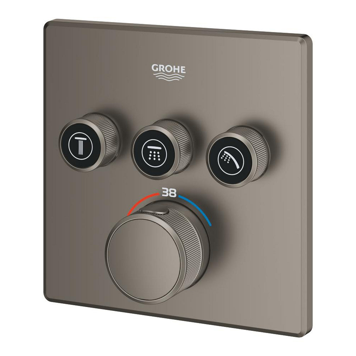 Grohe Grohtherm SmartControl Akış Kontrollü Ankastre Termostatik Banyo Bataryası (3 Yollu, Sıva Üstü Grubu), Saten Grafit - Ürün Görseli