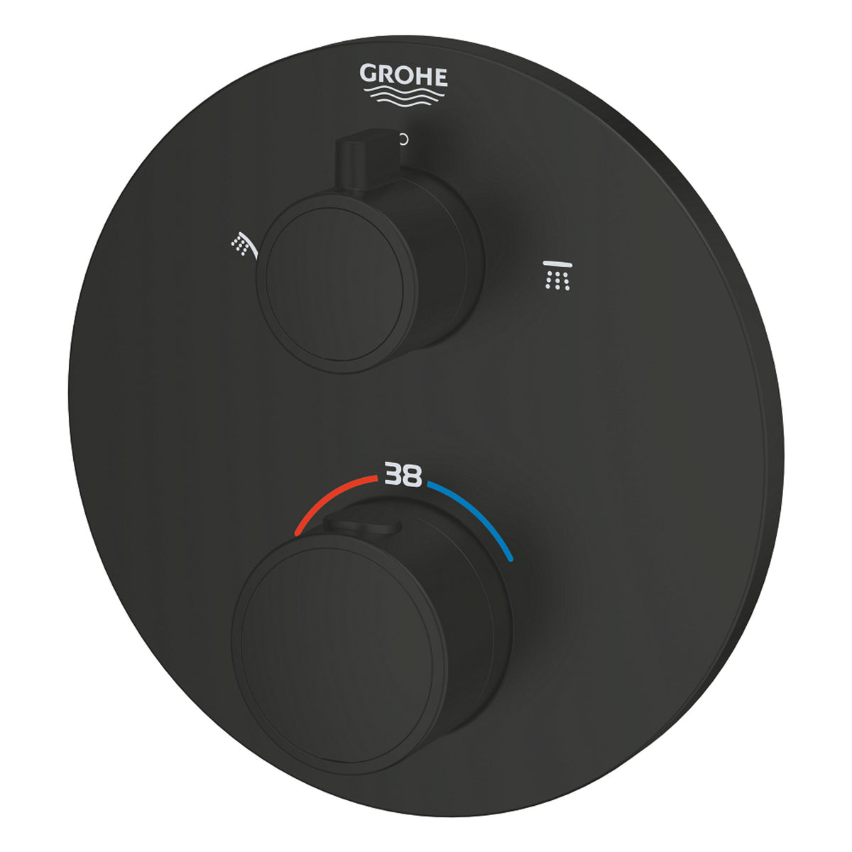Grohe Grohtherm Termostatik Banyo/Duş Bataryası (Sıva Üstü Grubu), 2 Yollu, Mat Siyah - Ürün Görseli