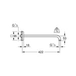 Grohe Rainshower Duş Başlığı Kolu, 422 mm - Teknik Çizim