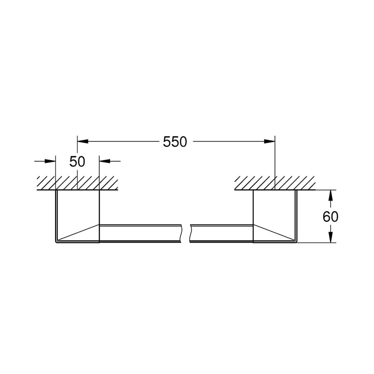 Grohe Selection Cube Tutamak/Havluluk - Teknik Çizim
