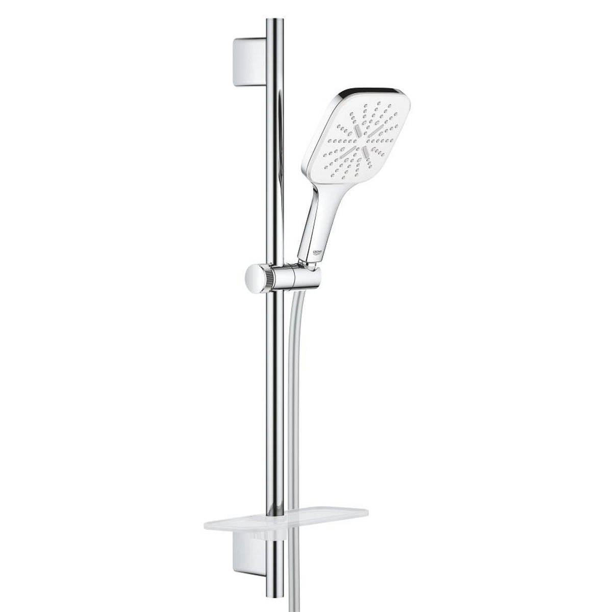 Grohe RainShower SmartActive 130 Cube Sürgülü Duş Seti, 3 Fonksiyonlu, Krom-Beyaz - Ürün Görseli