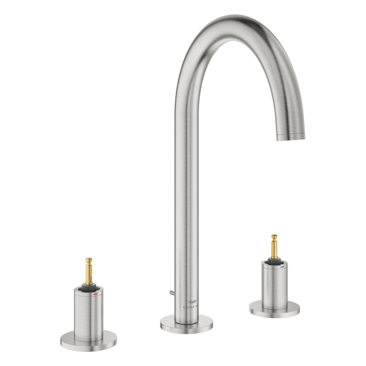 Grohe Atrio Private Collection 3 Delikli Ankastre Sifon Kumandalı Lavabo Bataryası (L-Boy), Paslanmaz Çelik - Ürün Görseli