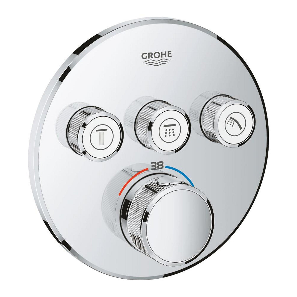 Grohe SmartControl Akış Kontrollü Ankastre Termostatik Banyo Bataryası (3 Yollu, Sıva Üstü Grubu) - Ürün Görseli