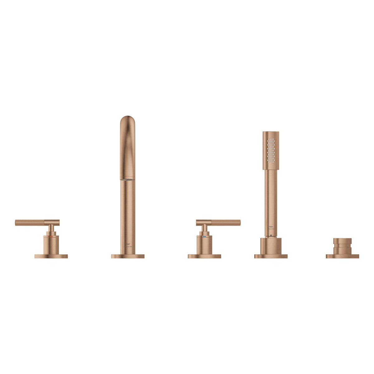 Grohe Atrio Private Collection 5 Delikli Ankastre Küvet Bataryası (Sıva Üstü Grubu), Fırçalı Bakır - Ürün Görseli