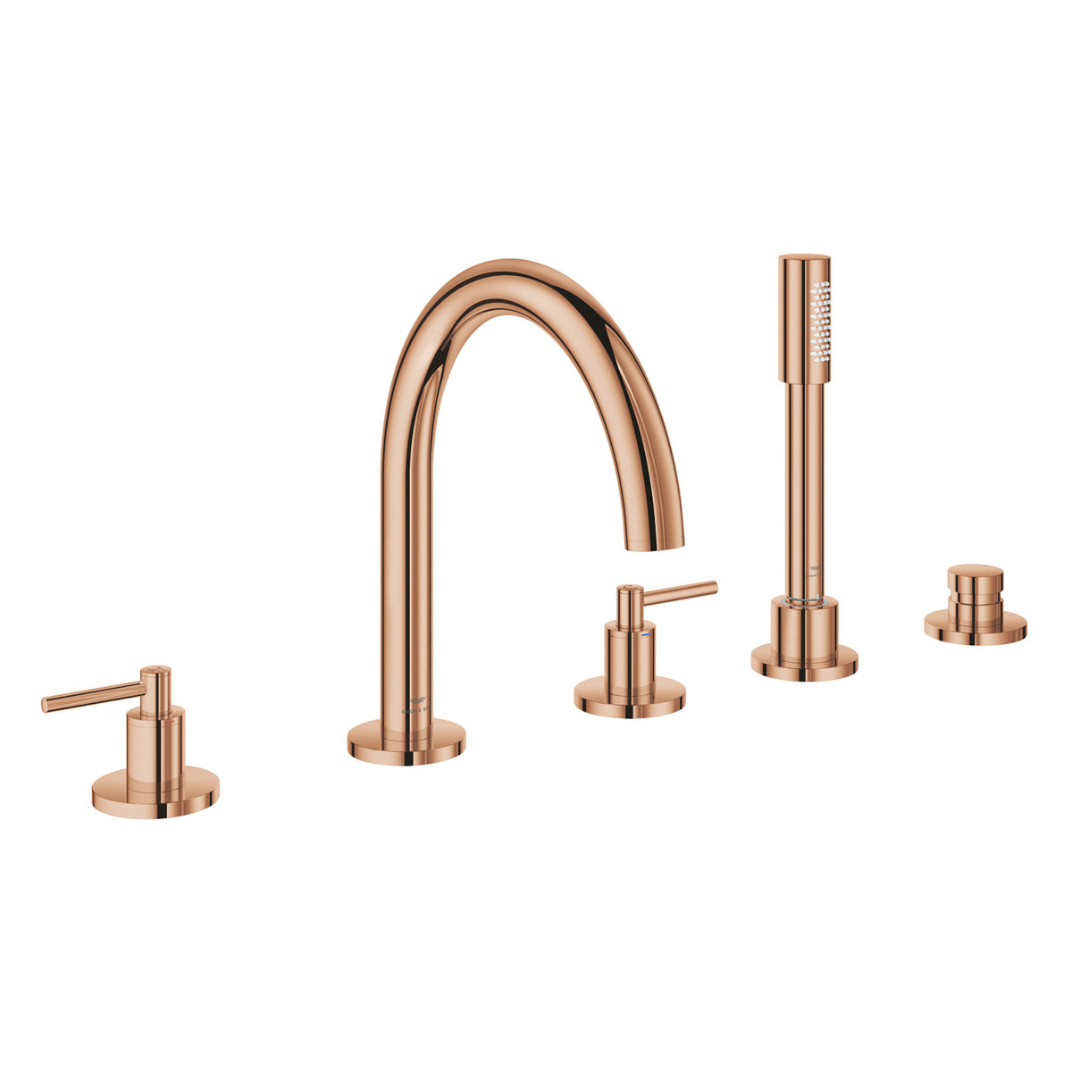 Grohe Atrio 5 Delikli Ankastre Küvet Bataryası (Sıva Üstü Grubu), Bakır - Ürün Görseli