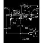 Grohe Plus 3 Delikli Ankastre Lavabo Bataryası, Sifon Kumandalı - Teknik Çizim