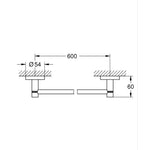 Grohe Essentials Havluluk, 60 cm, Bakır - Teknik Çizim