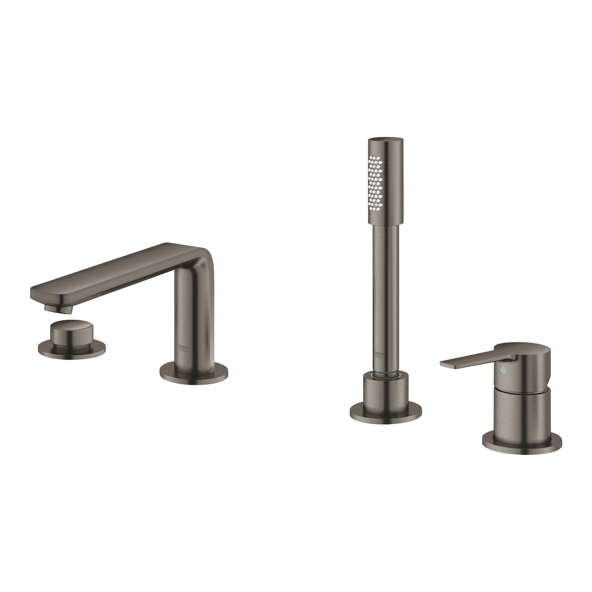 Grohe Lineare Dört Delikli Ankastre Küvet Bataryası (Sıva Üstü Grubu), Fırçalı Sert Grafit - Ürün Görseli