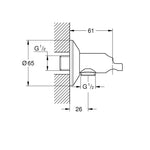 Grohe Sena Duş Çıkış Dirseği - Teknik Çizim