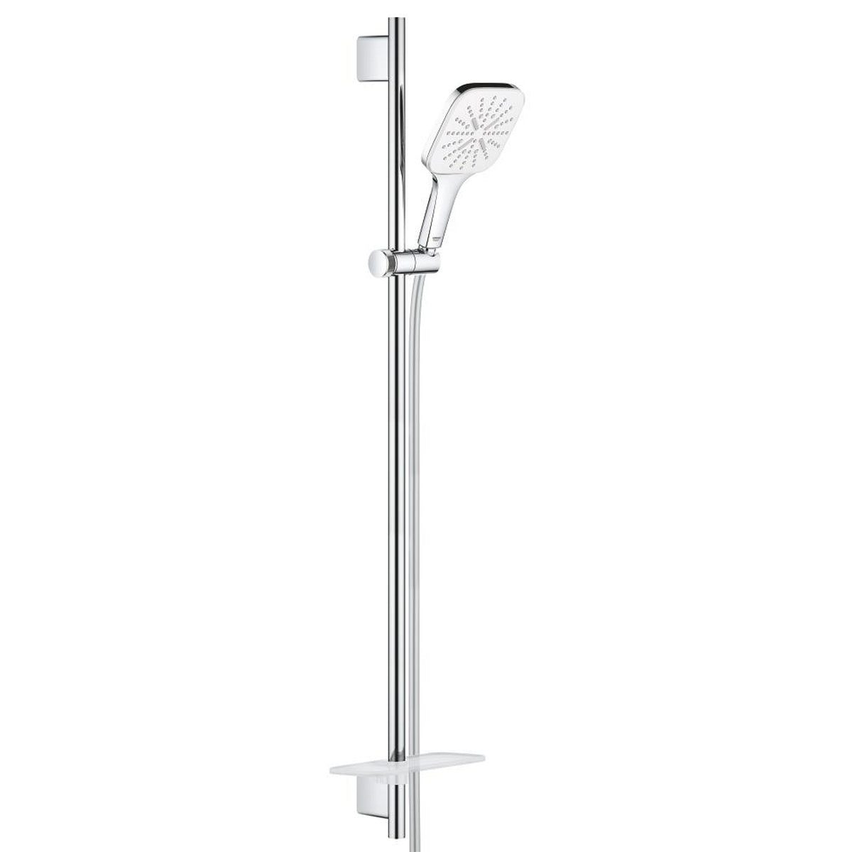 Grohe RainShower SmartActive 130 Cube Sürgülü Duş Seti, 3 Fonksiyonlu, Krom-Beyaz - Ürün Görseli