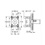 Grohe Rainshower Aqua Duş Çıkış Dirseği İçin İç Set - Teknik Çizim