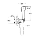 Grohe Tempesta F Tetik Spray 30 Taharet Duşu Seti - Teknik Çizim