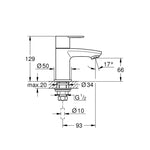 Grohe Eurostyle Cosmopolitan Lavabo Bataryası - Teknik Çizim