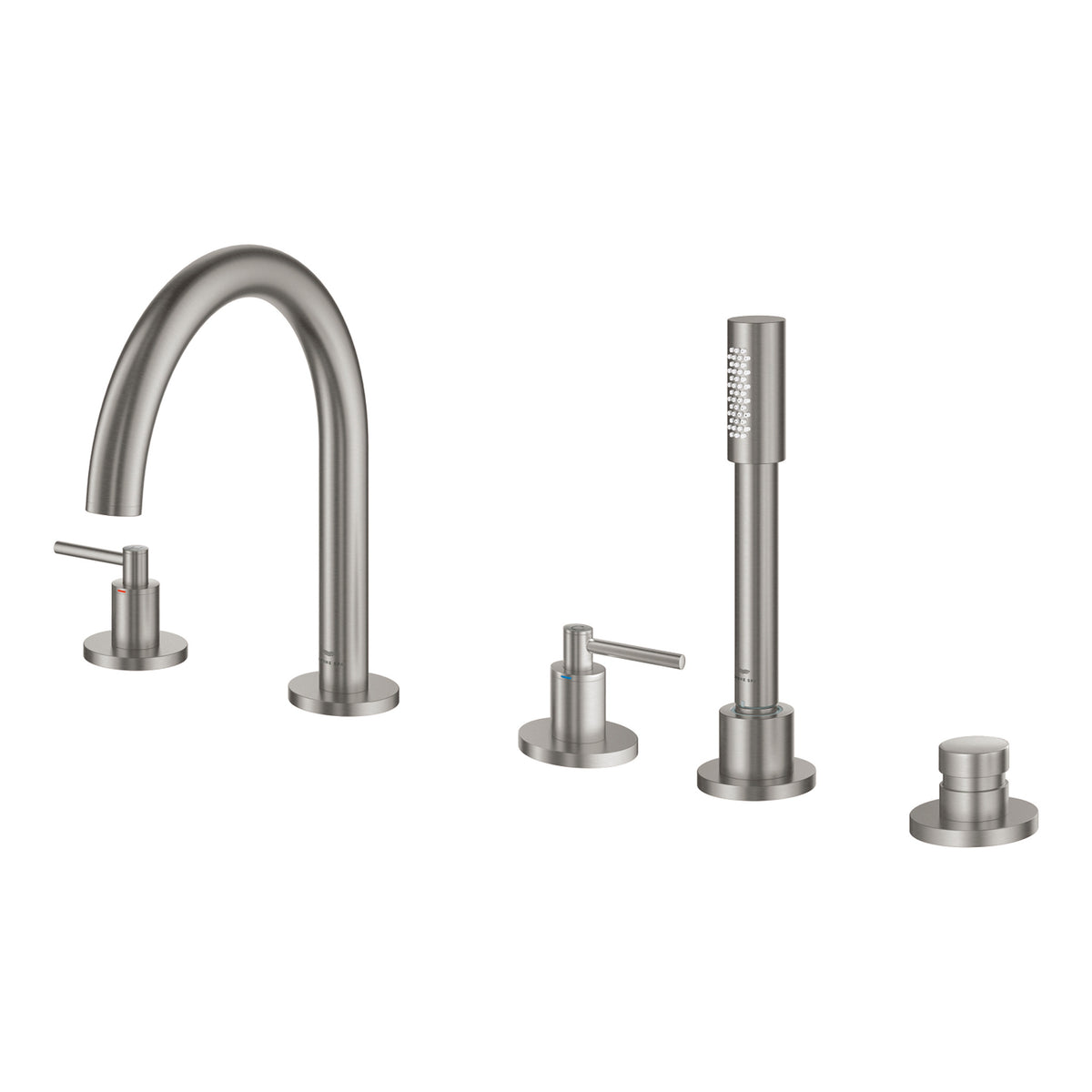 Grohe Atrio 5 Delikli Ankastre Küvet Bataryası (Sıva Üstü Grubu), Paslanmaz Çelik - Ürün Görseli