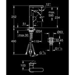 Grohe Plus Spiralli Yüksek Lavabo Bataryası - Teknik Çizim