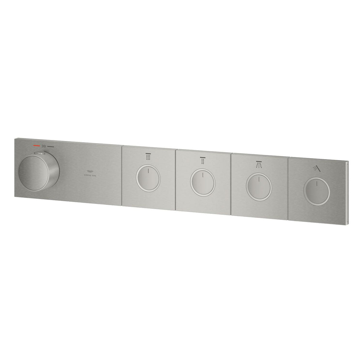 Grohe Grohtherm Aqua Tiles SmartControl Termostatik Ankastre Banyo Bataryası, 4 Çıkışlı, Paslanmaz Çelik (Sıva Üstü Grubu) - Ürün Görseli