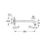 Grohe Rainshower Duş Başlığı Kolu, 380 mm - Teknik Çizim