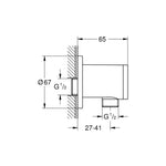 Grohe Tempesta Duş Çıkış Dirseği, Mat Siyah - Teknik Çizim
