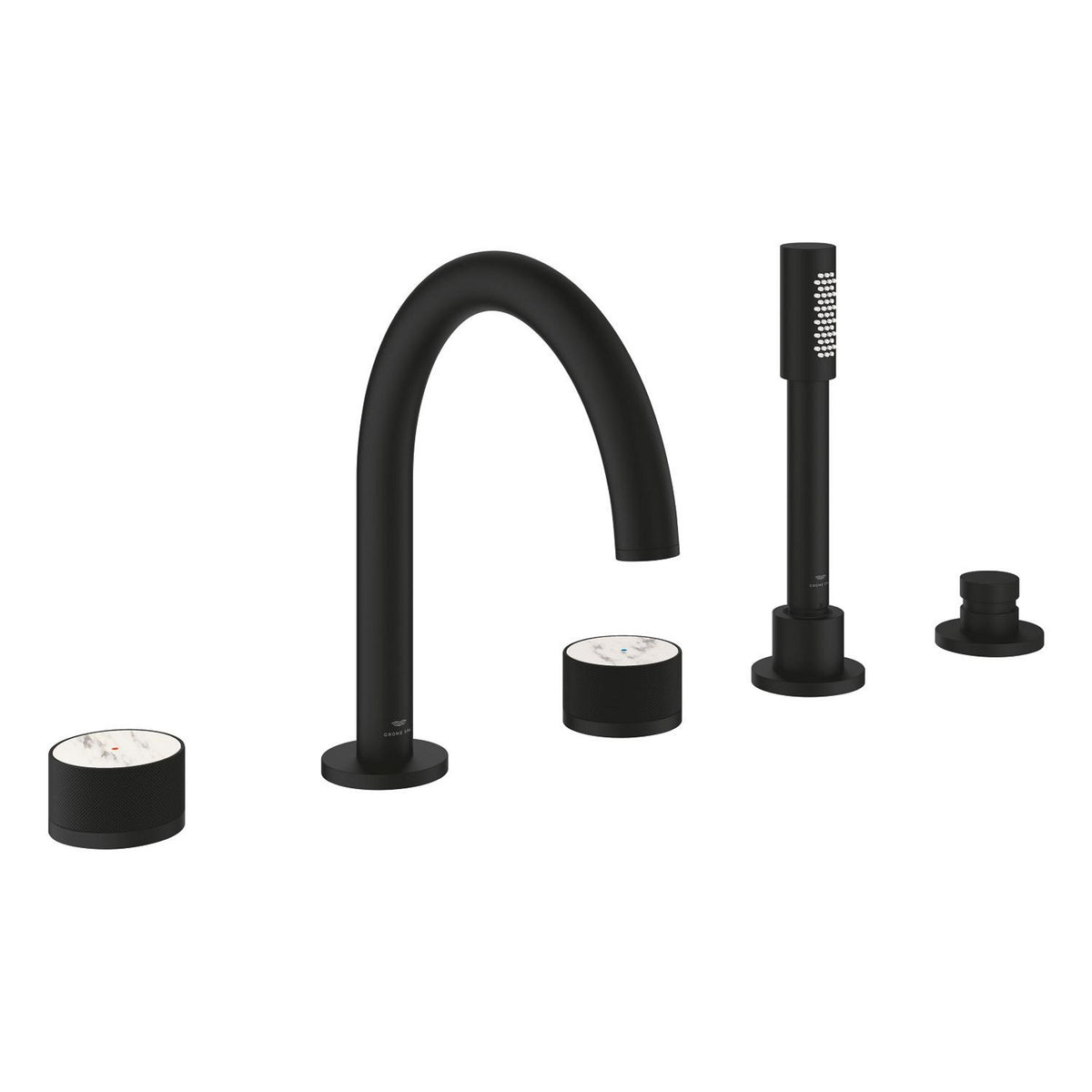 Grohe Atrio Private Collection 5 Delikli Ankastre Küvet Bataryası (Sıva Üstü Grubu), Hayalet Siyah - Ürün Görseli
