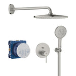 Grohe Essence Ankastre Banyo/Duş Bataryası, Tepe ve El Duşu Seti, Paslanmaz Çelik - Ürün Görseli